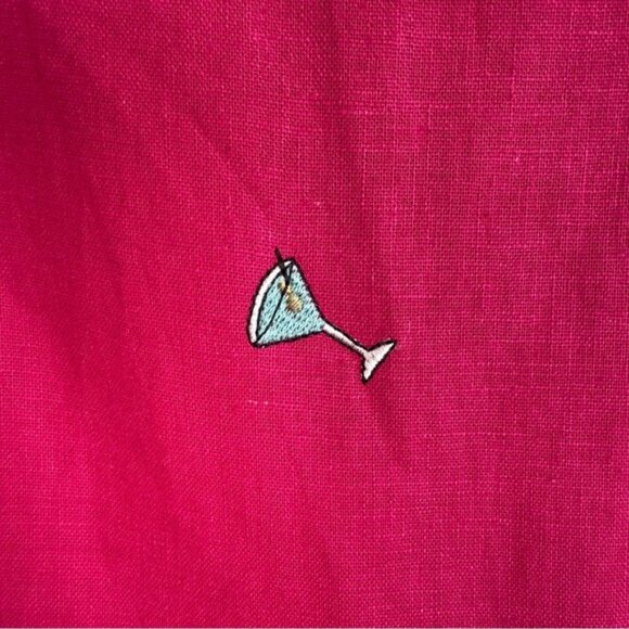 Lennie NY Square Neck Sleeveless Martini glass embroidered linen dress - Picture 3 of 7